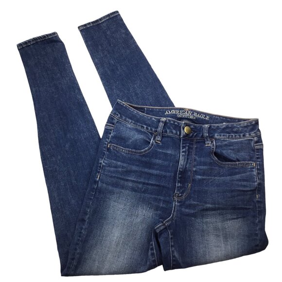 American Eagle Outfitters Denim - American Eagle AE Super Stretch X Hi Rise Jegging 8 Long Blue Skinny Medium Wash